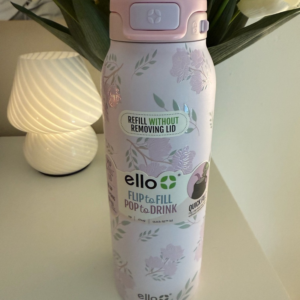 Ello Pink Floral Water Bottle